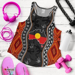 Aboriginal Women's Racerback Tank Australia Indigenous Map