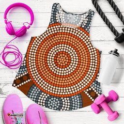 Racerback Tank Aboriginal Dot Painting Tank Top Ver07 Women