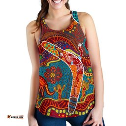 Aboriginal Women's Racerback Tank Indigenous Boomerang