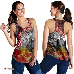Bombers Football ANZAC 2023 Women Racerback Tank Aboriginal Mix Slouch Hat