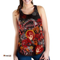 Aboriginal Women's Racerback Tank Indigenous Fish Hand Art