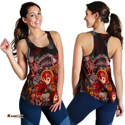 Aboriginal Women's Racerback Tank Indigenous Fish Hand Art