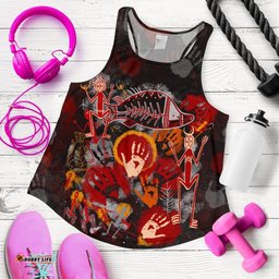 Aboriginal Women's Racerback Tank Indigenous Fish Hand Art