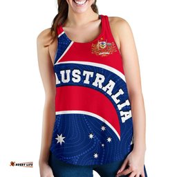 Aboriginal Racerback Tank Australia Flag and Coat of Arms Women