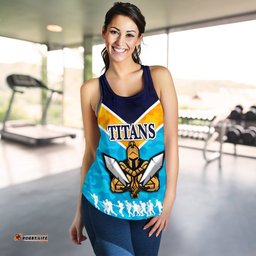Gold Coast Women Racerback Tan Titans Gladiator Anzac Vibes