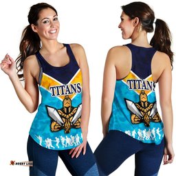 Gold Coast Women Racerback Tan Titans Gladiator Anzac Vibes