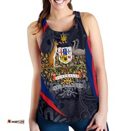 Racerback Tank Australia Coat of Arms Tank Top Aussie Spirit Women