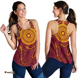 Aboriginal Women's Racerback Tank Aboriginal Snake And Alligator