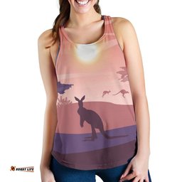 Racerback Tank Kangaroo Top Tank Sunset Painting Ver05 Women