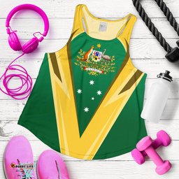 Racerback Tank Australian Coat Of Arms Top Tank National Color Women