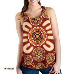 Aboriginal Women's Racerback Tank Circle Flowers Patterns Ver03
