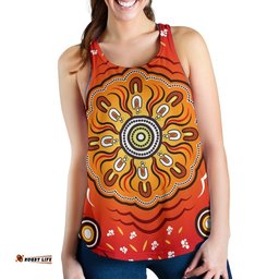 Aboriginal Women's Racerback Tank Indigenous Art Patterns Ver01