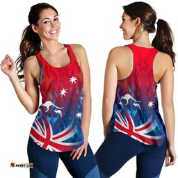 Racerback Tank Aus Flag Tank Top Flame Women