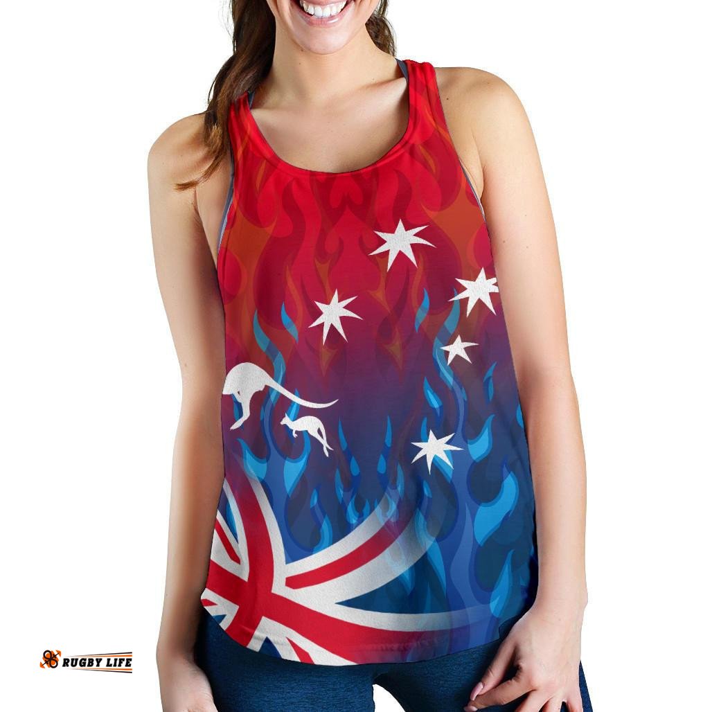 Racerback Tank Aus Flag Tank Top Flame Women