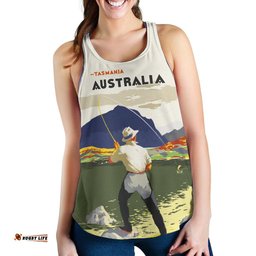 Australia Racerback Tank Tasmania Top Tank Fishing Women