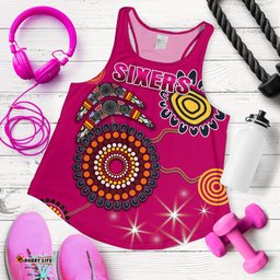 Sydney Women's Racerback Tank Sixers Indigenous Magenta