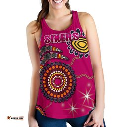 Sydney Women's Racerback Tank Sixers Indigenous Magenta