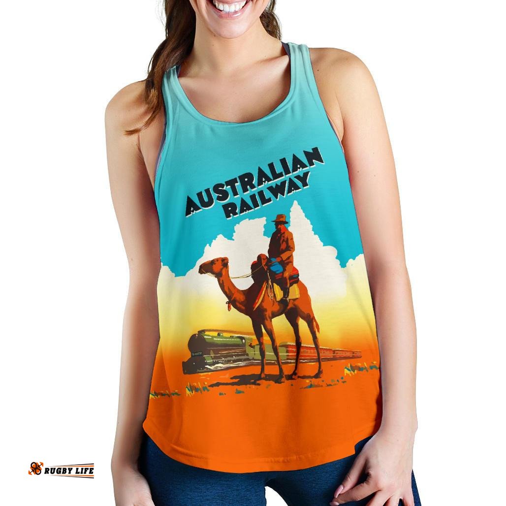 Racerback Tank Australia Camel Top Tank Railway Women