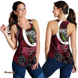 Queensland Women's Racerback Tank Reds Rugby Koala
