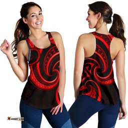 New Zealand Maori Mangopare Women Racerback Tank Polynesian Red
