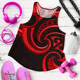New Zealand Maori Mangopare Women Racerback Tank Polynesian Red