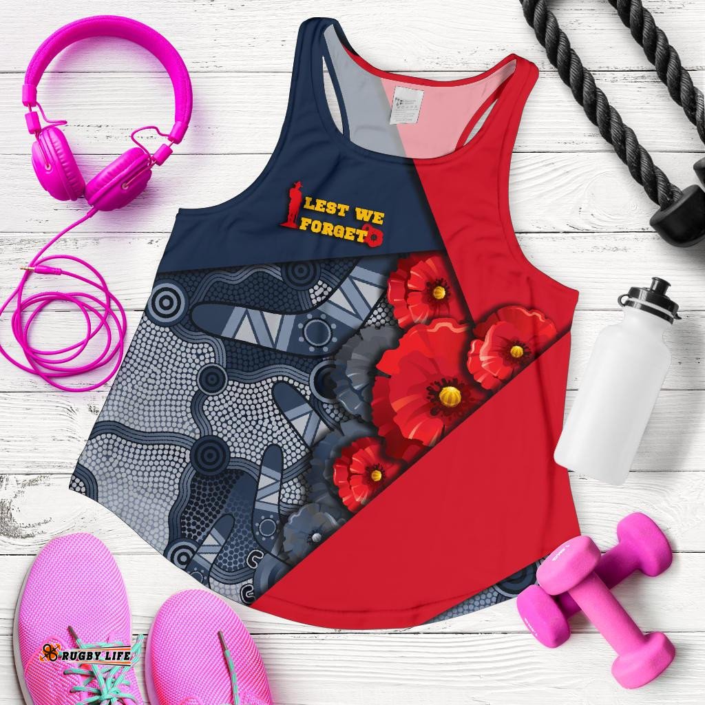 Aboriginal Racerback Tank Women Anzac Day
