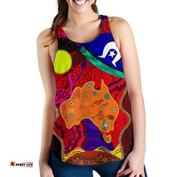 Aboriginal Racerback Tank Australia Naidoc Week Map Pattern