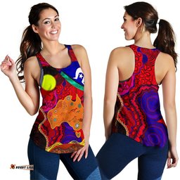 Aboriginal Racerback Tank Australia Naidoc Week Map Pattern