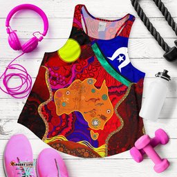 Aboriginal Racerback Tank Australia Naidoc Week Map Pattern
