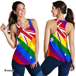 Racerback Tank Aus Flag Tank Top Lgbt Color Women