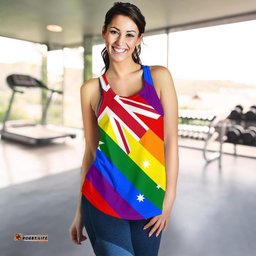 Racerback Tank Aus Flag Tank Top Lgbt Color Women