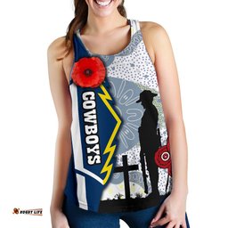Cowboys Women's Racerback Tank North Aboriginal Anzac Day