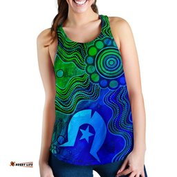 Aboriginal Women's Racerback Tank Torres Strait Islands Flag
