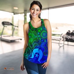 Aboriginal Women's Racerback Tank Torres Strait Islands Flag