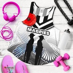 Magpies Women's Racerback Tank Collingwood Anzac Day Special Version