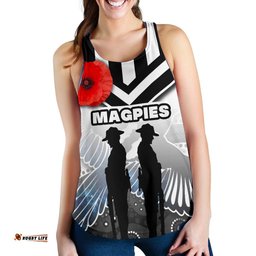 Magpies Women's Racerback Tank Collingwood Anzac Day Special Version