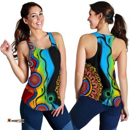 Racerback Tank Aboriginal Tank Blue Dream Women