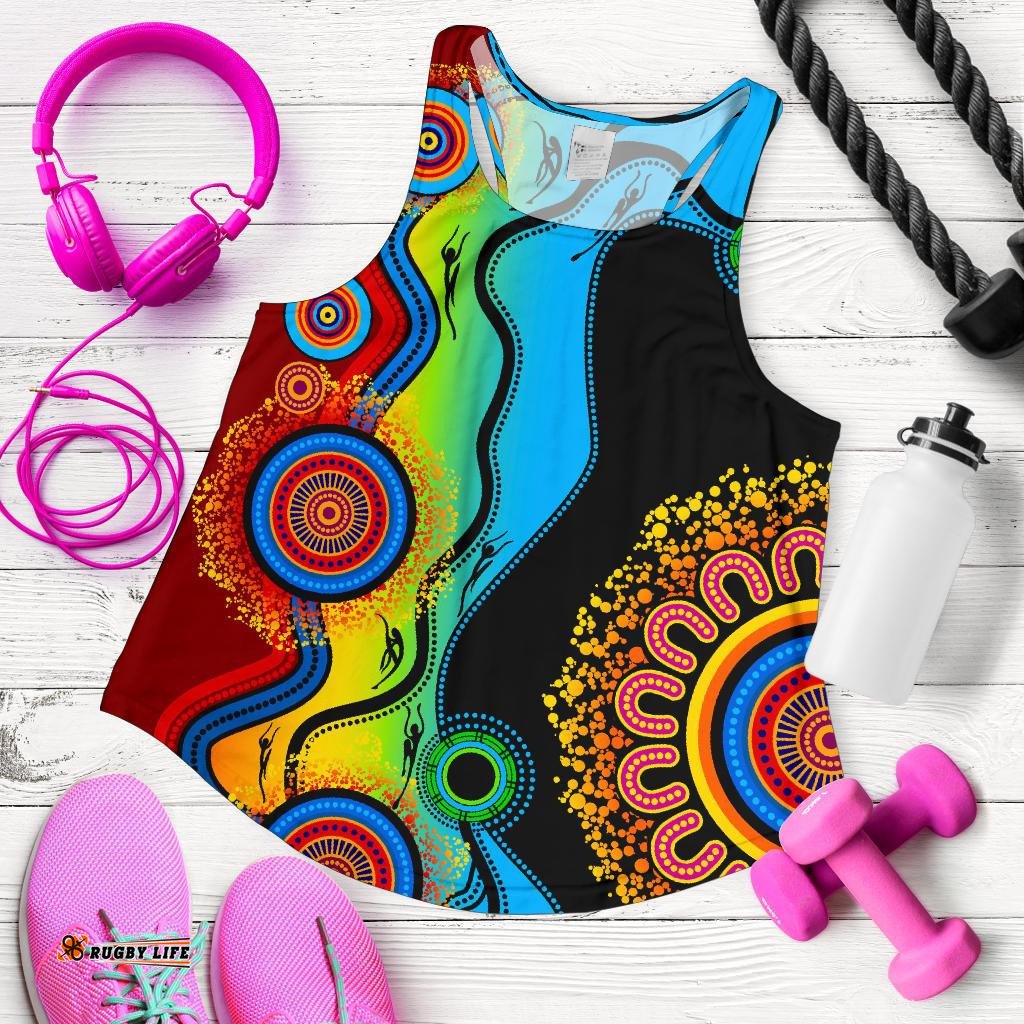 Racerback Tank Aboriginal Tank Blue Dream Women