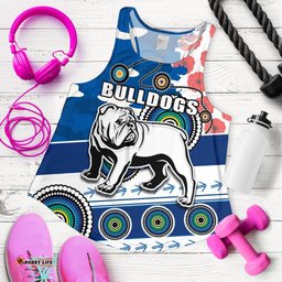 Bulldogs Anzac Day Women Racerback Tank Mix Indigenous