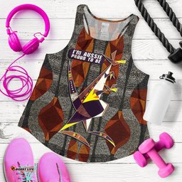 Racerback Tank Kangaroo Top Tank Aboriginal Patterns Women