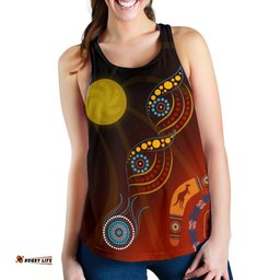 Aboriginal Women's Racerback Tank Flowers On The Land