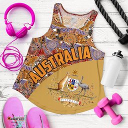 Racerback Tank Aboriginal Patterns Top Tank Australian Coat Of Arms Women