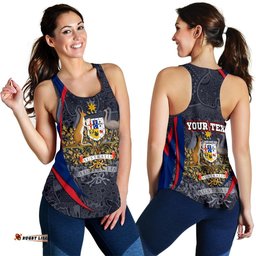 Custom Text Racerback Tank Australia Coat of Arms Aussie Spirit Women