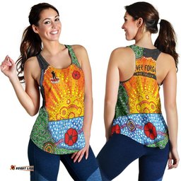 Anzac Day Women Racerback Tank Lest We Forget Poppy