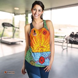 Anzac Day Women Racerback Tank Lest We Forget Poppy