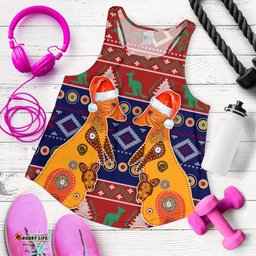 Australia Christmas Women's Racerback Tank Mother Kangaroo In Christmas