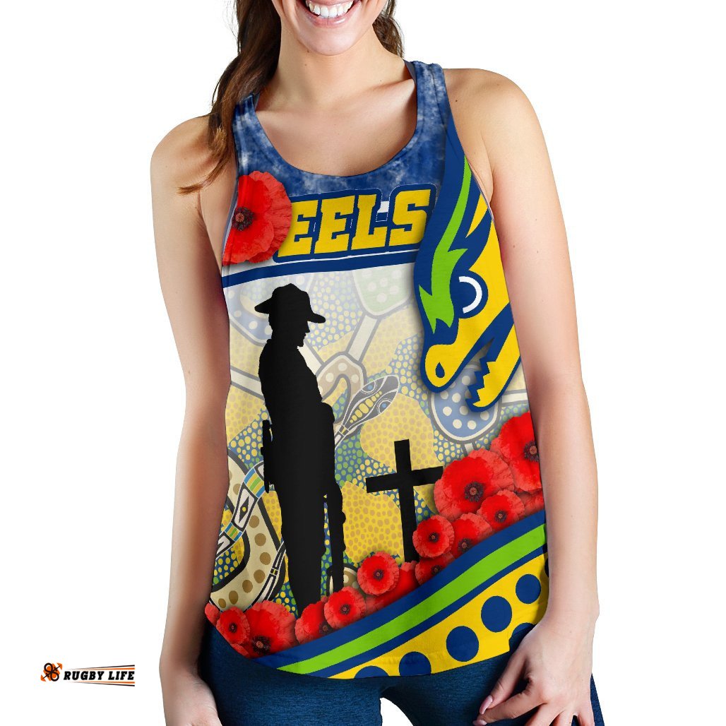 Eels Rugby Women's Racerback Tank Indigenous Anzac Day