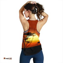 Racerback Tank Kangaroo Top Tank Sunset Ver01 Women