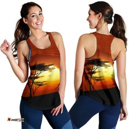 Racerback Tank Kangaroo Top Tank Sunset Ver01 Women