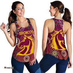 Brisbane Broncos Women Racerback Tank Indigenous Country Style